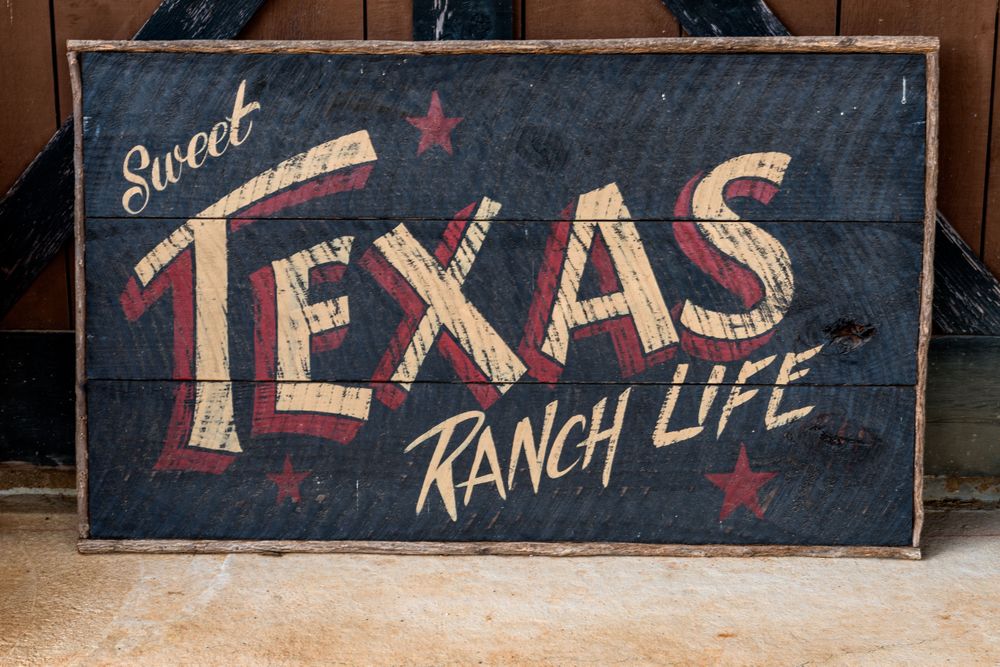 Sign at the 1,800-acre Lonesome Pine Ranch, Chappell Hill, Texas