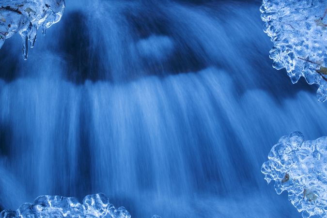 Amazing waterfalls of aquifer with bright vegetation