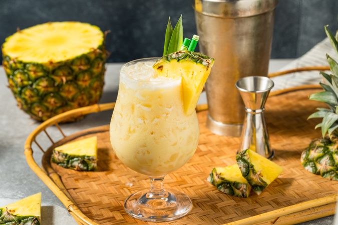 Boozy Cold Pineapple Painkiller Cocktail