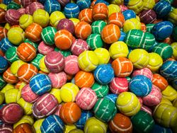Bubble gum tennis balls