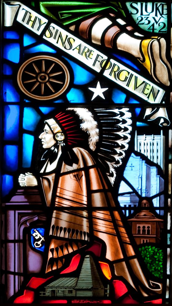 Boston Avenue United Methodist Church stained glass window in Tulsa, Oklahoma