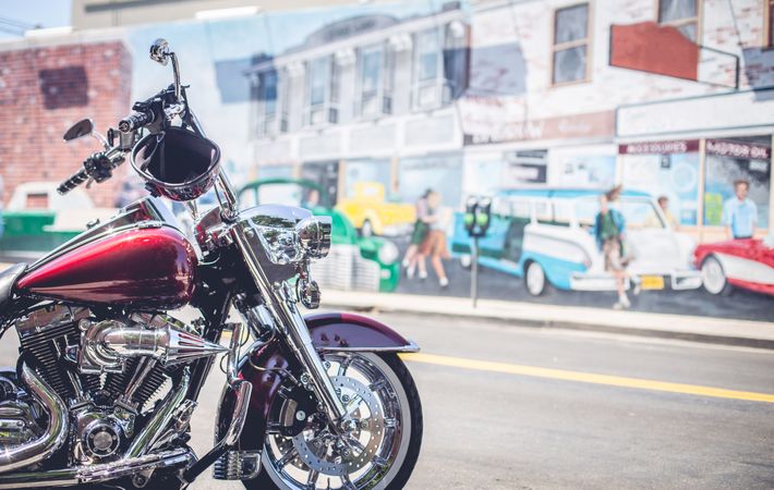 Good retro†chopper on street