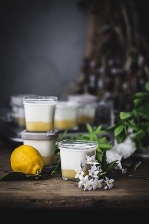 Homemade yogurt with lemon curd