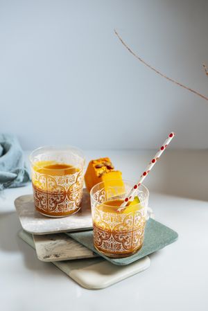 Delicious mango smoothie in a glass