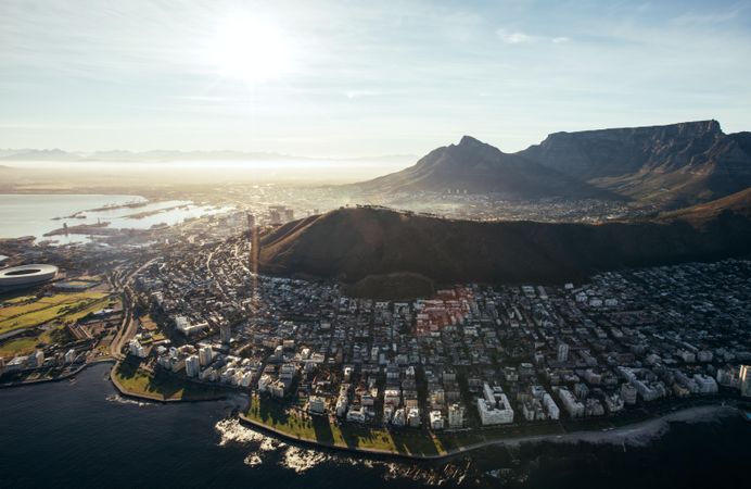 Aerial view of Cape Town city