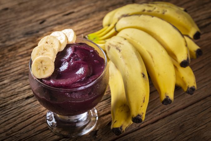 Açai with banana. Brazilian acai.