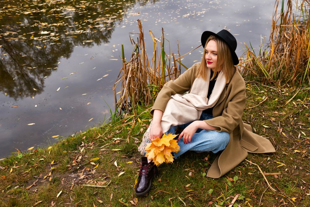 Woman during autumn season
