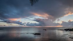 Blue sky at sunrise in Mauritius