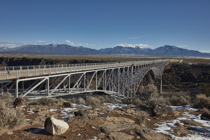 Bridge over the Royal Gorge of the Rio Grande River, near Ojo Caliente, New Mexico