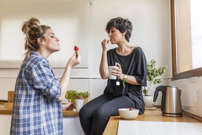 two women at home