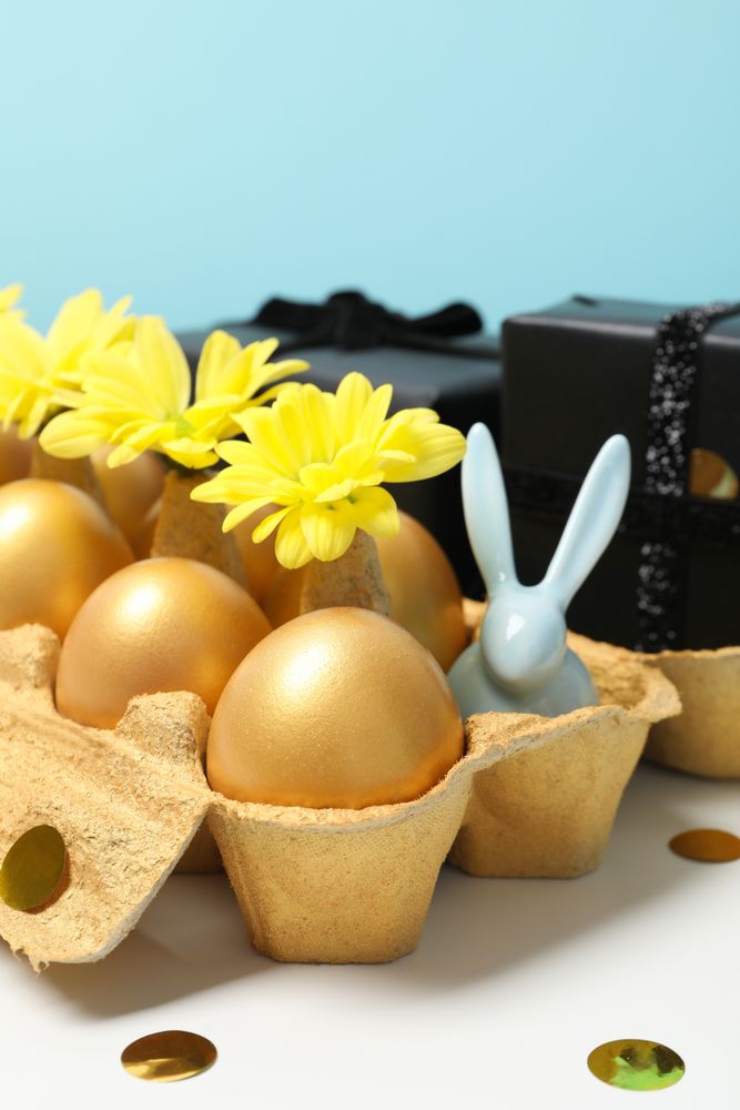 Concept of Richness and prosperity, golden eggs