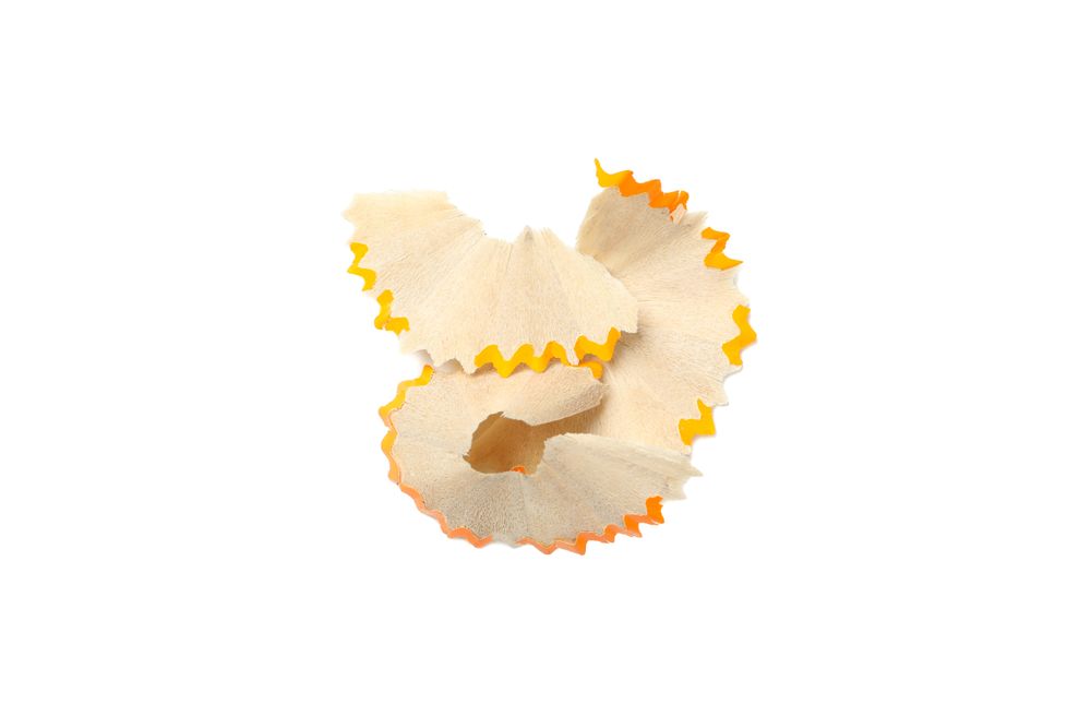 Looking down at pencil shavings