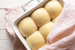 Sourdough bread buns ready to be put in the oven