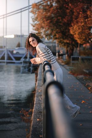 Woman hanging out on the waterfront
