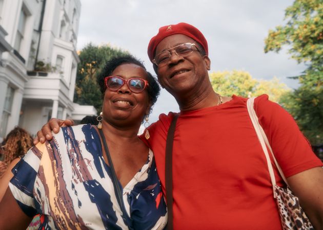 London, England, United Kingdom - August 28, 2022: Older Black couple at Notting Hill Carnival