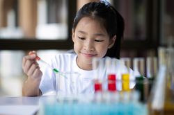 Girl scientist, fun science experiments for kids, science lab.