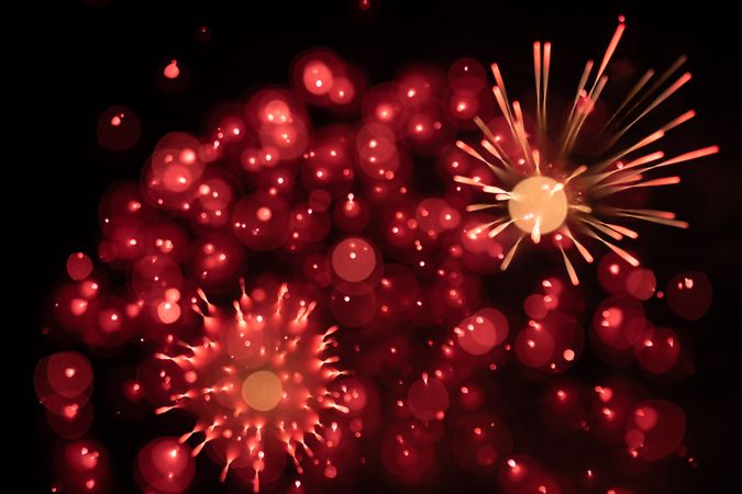 Bright fireworks on night sky