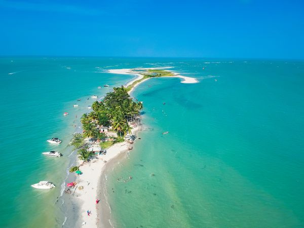 Sand leading to island in Brazil