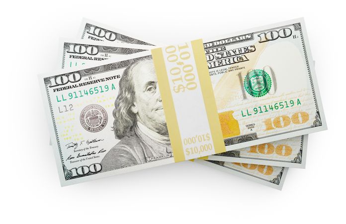Thirty Thousand Dollars Stack of One Hundred Dollar Bills