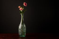 Pretty flowers in glass vase