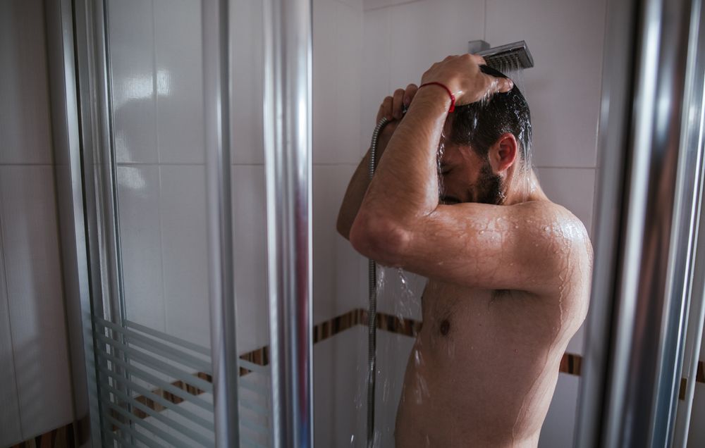 Man in the shower