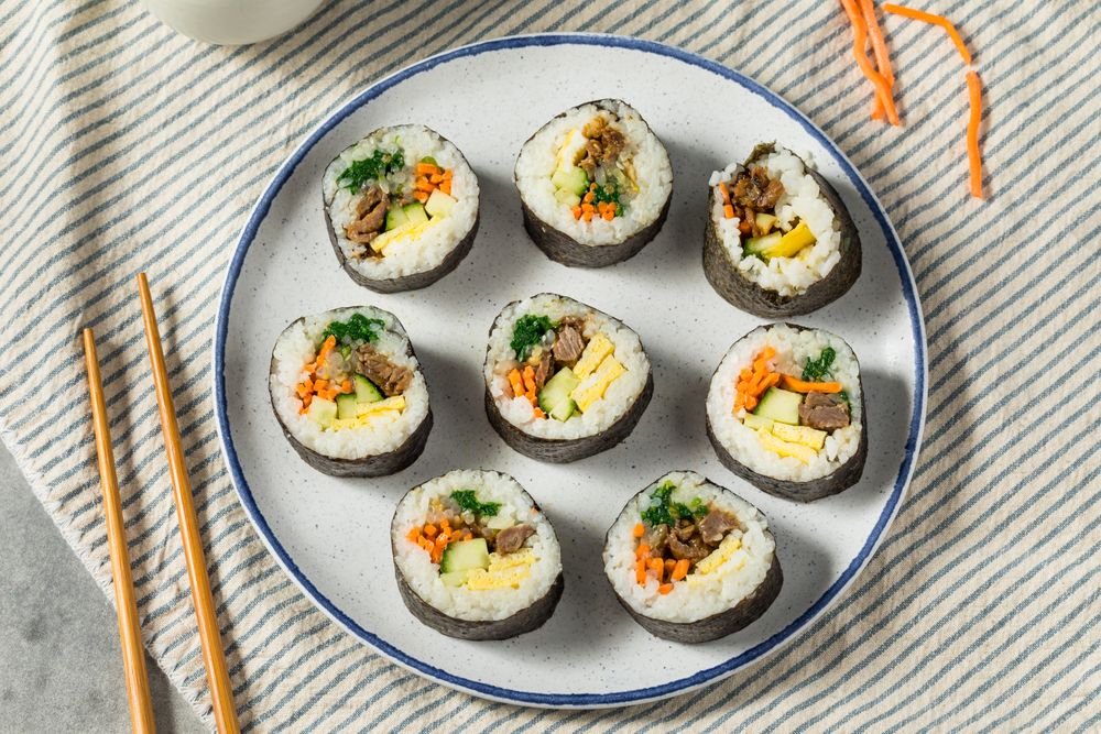 Homemade Korean Kimbap Rolls