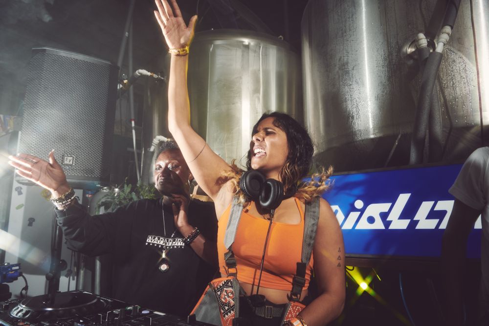 London, England, United Kingdom - Nov 9, 2022: Two women behind the DJ decks