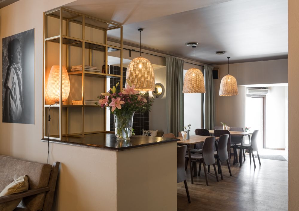Interior of cozy restaurant