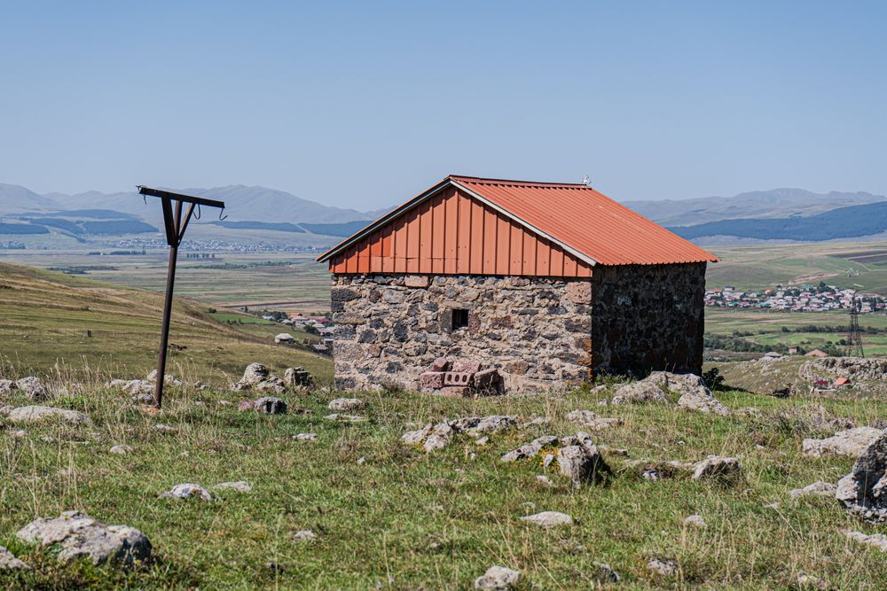 Medieval christian church in the mountains of Georgia