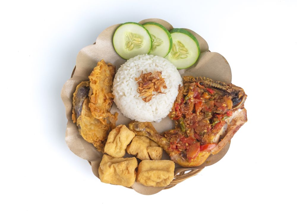 smashed fried chicken or Ayam penyet