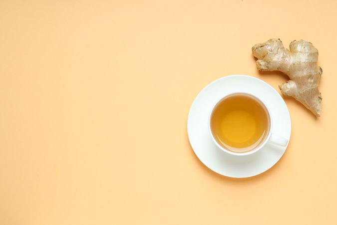 Cold treatment, healthcare concept - tea with ginger