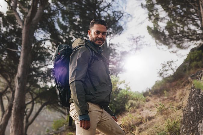 Man hiking in nature