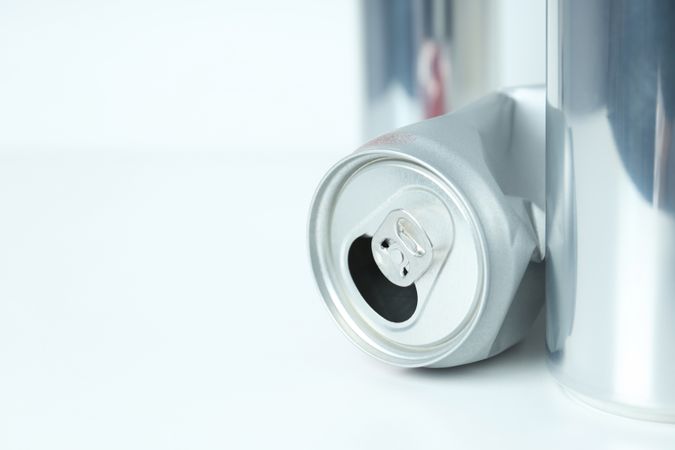 Concept of drink, blank cans, space for text