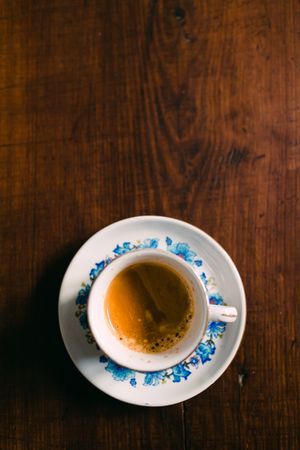 Cup of coffee on table