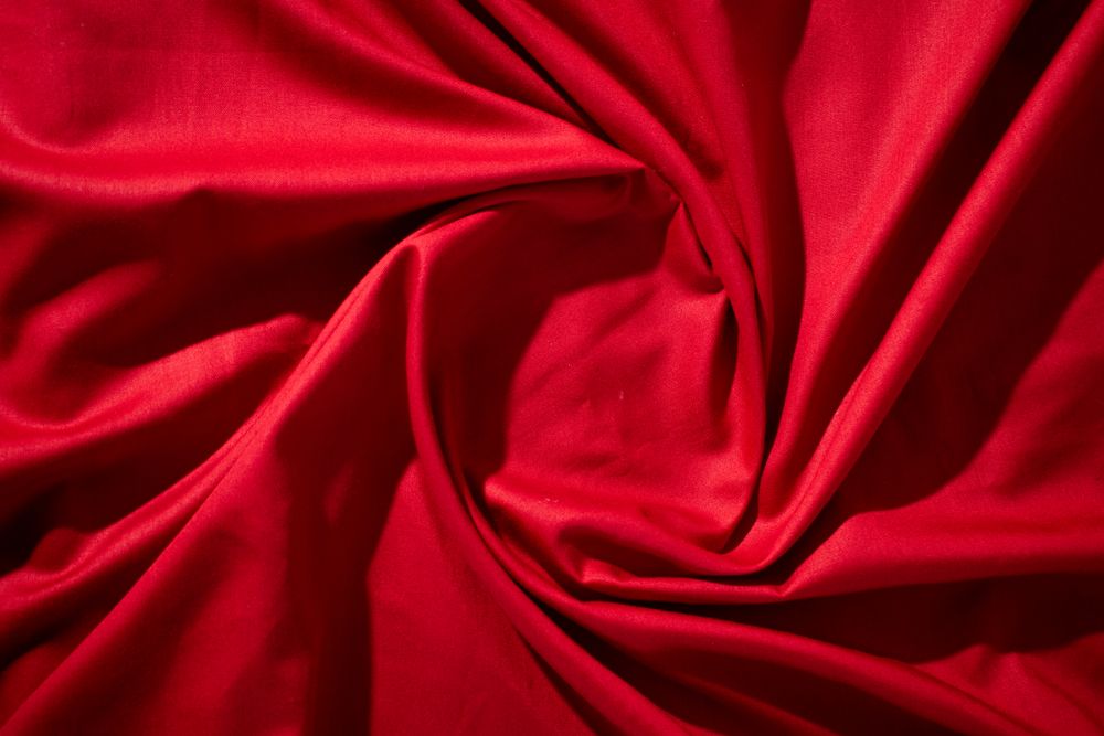 Silky Red Fabric Background Texture.