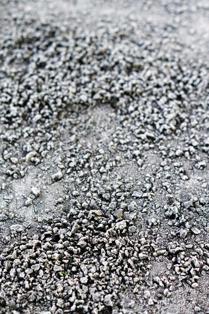 Pile of frosted pebble on ground
