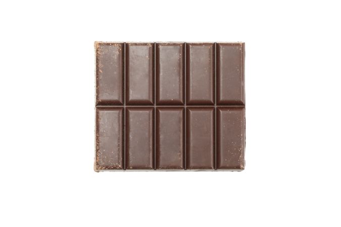 Tasty chocolate bar isolated on studio background