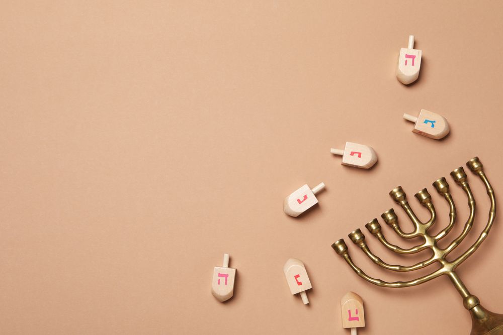 Concept of Jewish holiday, Hanukkah, space for text