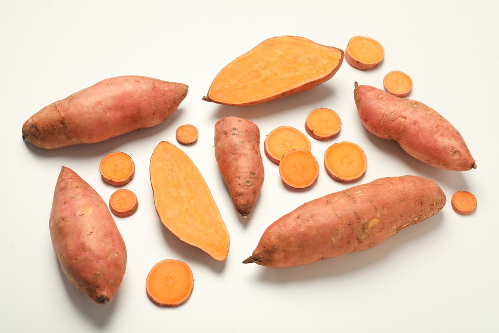 Sweet potato, concept of healthy food, vegetables