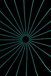 Dark tunnel with neon green star
