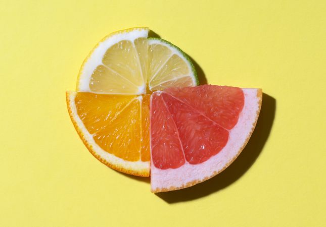 Citrus fruits slice arrangements