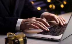 Business Desk With Gift Holiday