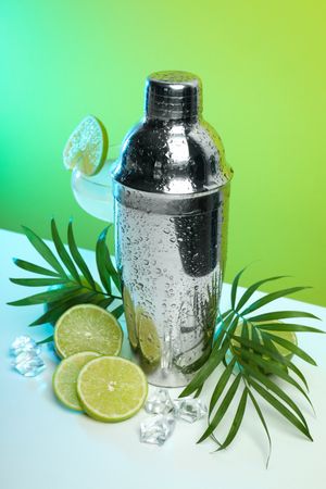 Concept of preparing alcohol drink or cocktail, shaker