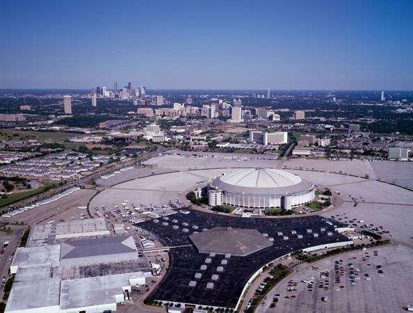 Aerial view of the Astrodome, Houston, Texas