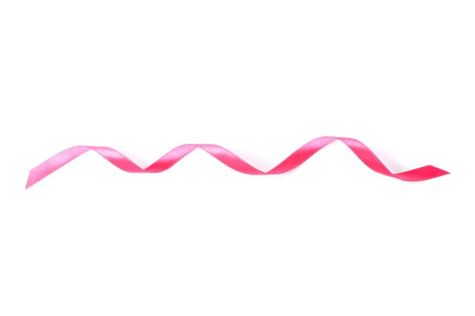 Pink ribbon isolated on blank background. Gift concept