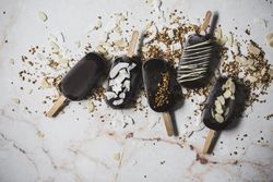 Assorted chocolate popsicles