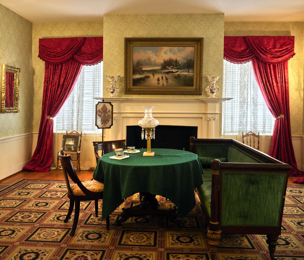 One of three first-floor parlors at the teen-years in Lexington, Kentucky