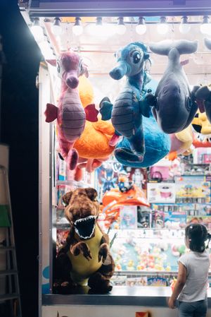 Toys on stall on fairground