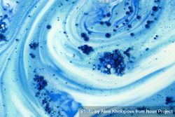 Abstract blue background of color stains and bubbles 4jmyz5