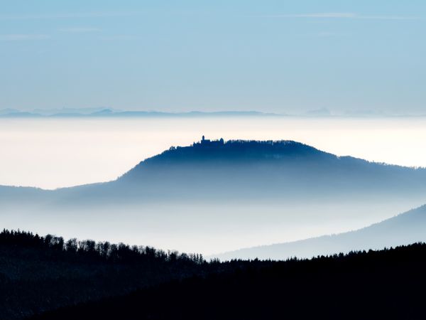 Vosges mountains and the Alps in the distance. France